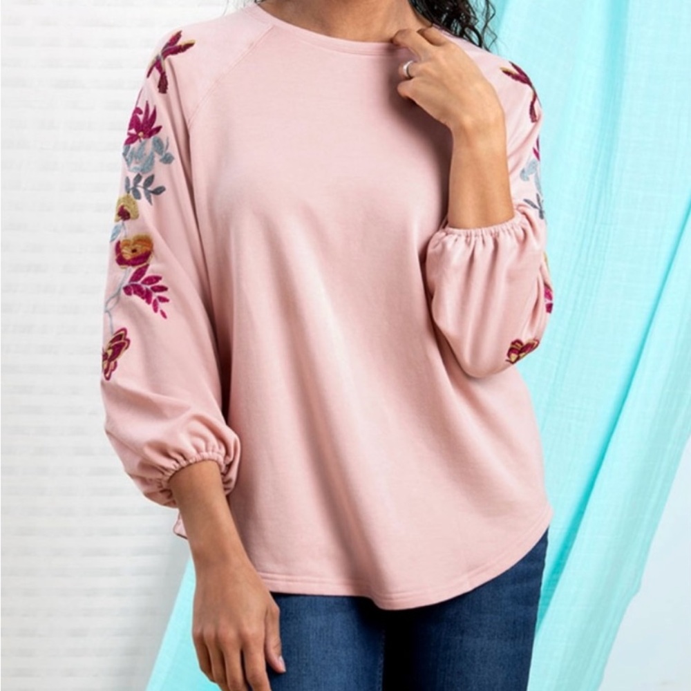 MATILDA JANE Lets Go Together Blushing Pink Floral Detail Sweatshirt,Medium,GUC. - Picture 11 of 13